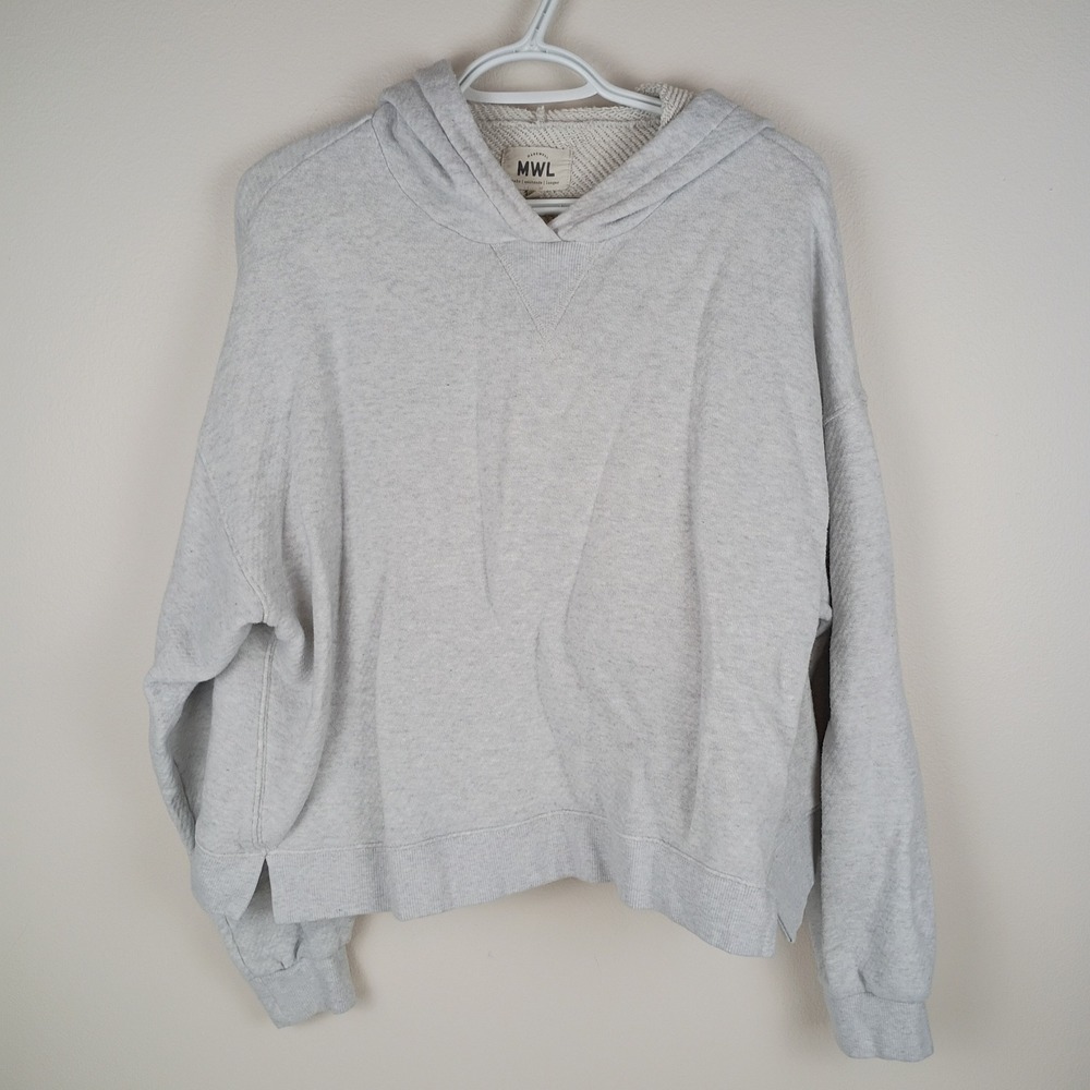 Madewell MWL Heather Grey Hoodie Sweatshirt Relaxed Fit 1X - Picture 2 of 8